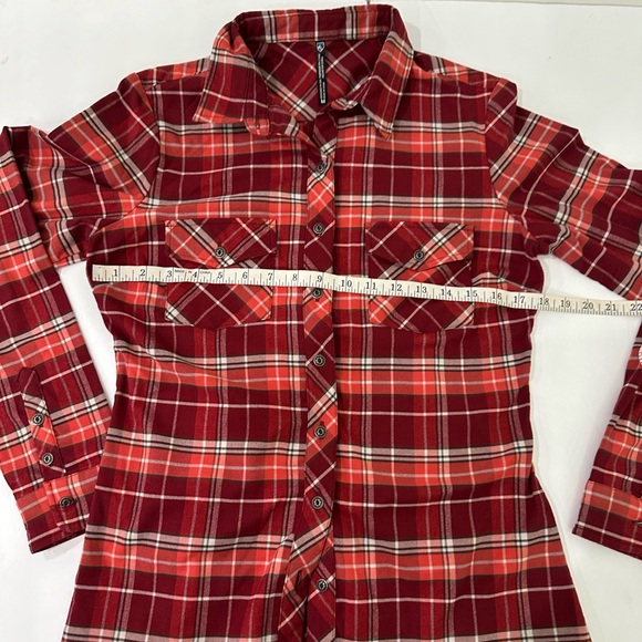 Kuhl Women's Alina Flannel Plaid Shirt Blue Depths size Medium - Picture 9 of 11
